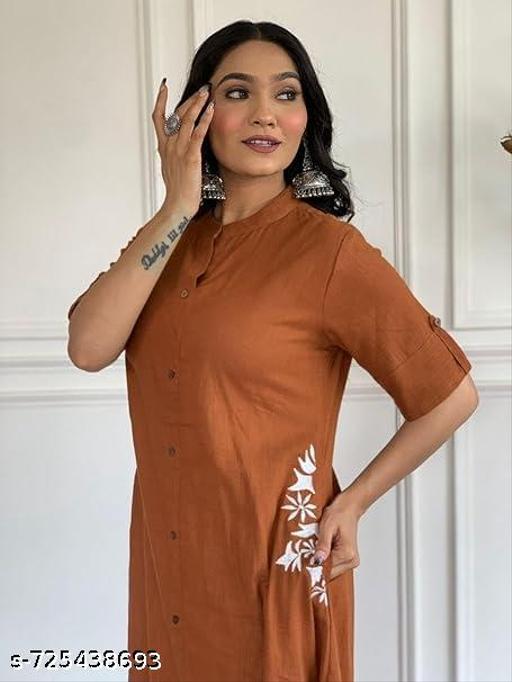 Black Reyon kurti palazzo Embroindery Pockets - MC-FASHIONS.COM