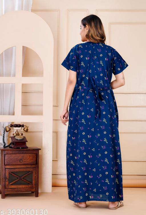 Women Premium quality cotton Emboidery nighty, Cotton Nighty short sleeve, Printed maxi, Nightdress, Nighty, Maxi, Gown, Sleepwear, Ladies nighty - MC-FASHIONS.COM