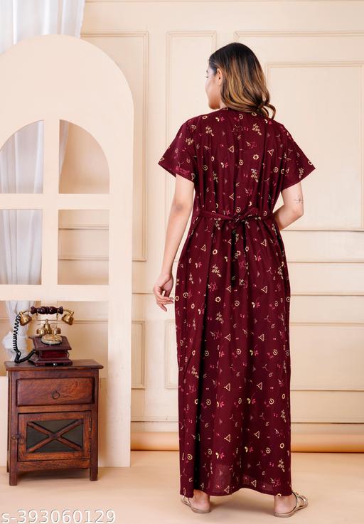 Women Premium quality cotton Emboidery nighty, Cotton Nighty short sleeve, Printed maxi, Nightdress, Nighty, Maxi, Gown, Sleepwear, Ladies nighty - MC-FASHIONS.COM
