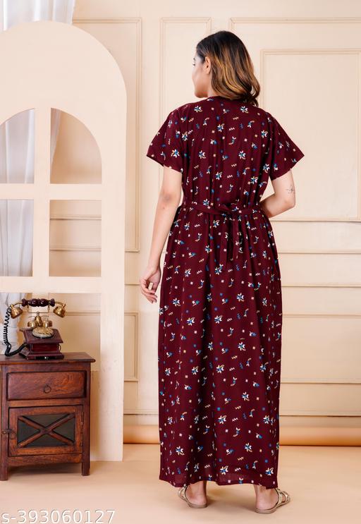 Women Premium quality cotton Emboidery nighty,  Cotton Nighty short sleeve, Printed maxi, Nightdress, Nighty, Maxi, Gown, Sleepwear, Ladies nighty - MC-FASHIONS.COM