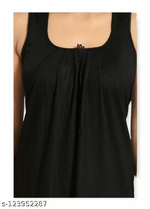 Women/Girl Cotton Premium Dreams Nighty,Night Dress,Maxi, Gown Slips for Women Full Length Black Pack of 1 - MC-FASHIONS.COM