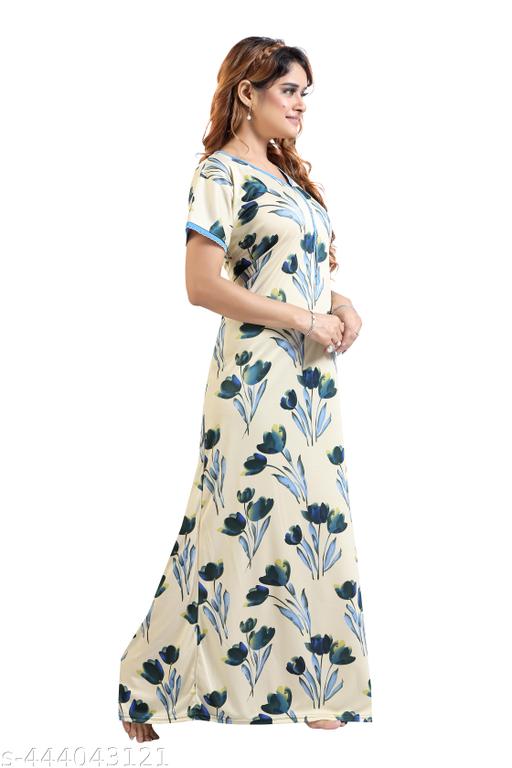 womens printed nightdress -nighty- maxi-nightwear - MC-FASHIONS.COM