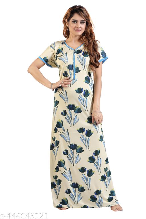 womens printed nightdress -nighty- maxi-nightwear - MC-FASHIONS.COM