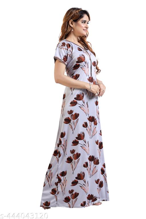 womens printed nightdress -nighty- maxi-nightwear - MC-FASHIONS.COM