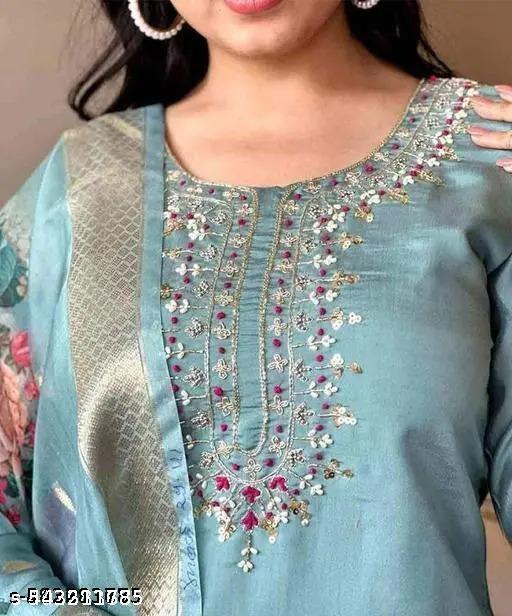 Fancy Reyon Slub Kurta Set With Dupatta - MC-FASHIONS.COM