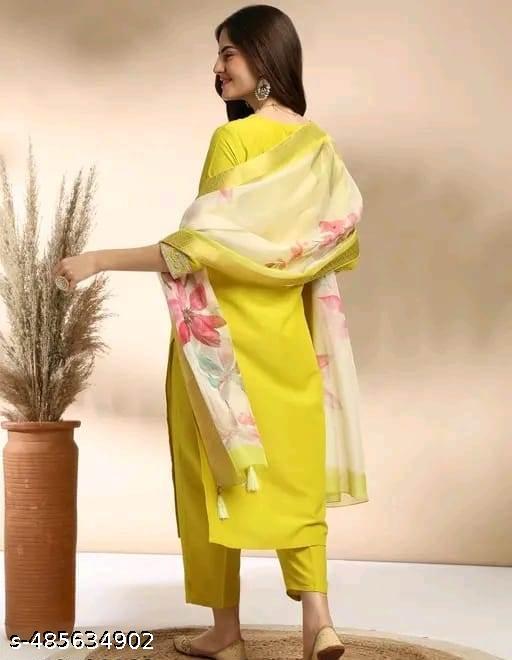 FANCY REYON SLUB KURTA SET WITH DUPATTA - MC-FASHIONS.COM