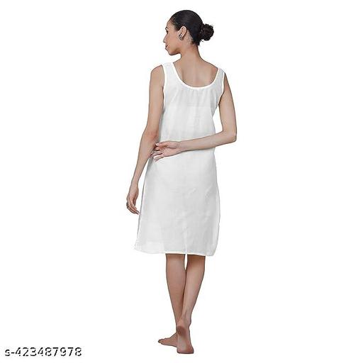 Long Cotton Camisole For Women/Long Sameej/Kurta Slip (Black & White ) - MC-FASHIONS.COM