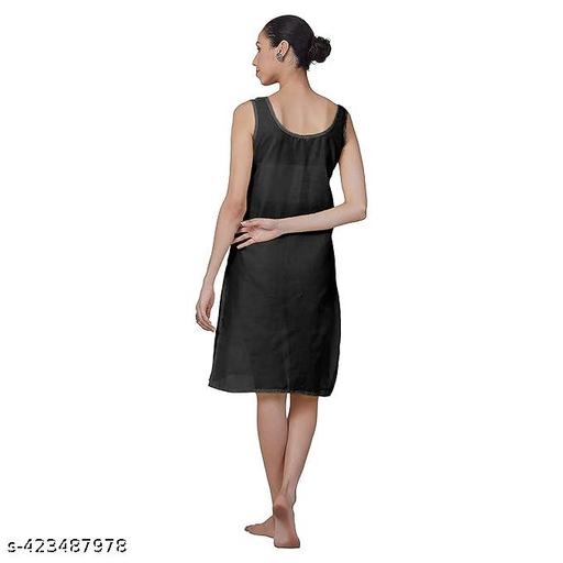 Long Cotton Camisole For Women/Long Sameej/Kurta Slip (Black & White ) - MC-FASHIONS.COM