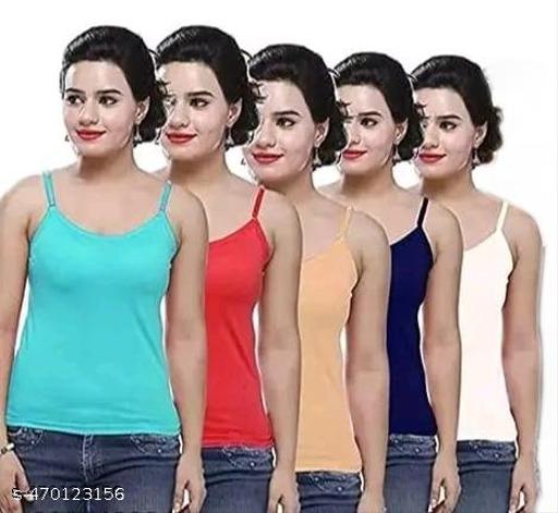 Women's (Pack of 5) Premium Adjustable Multicolour camisole / Slips. - MC-FASHIONS.COM