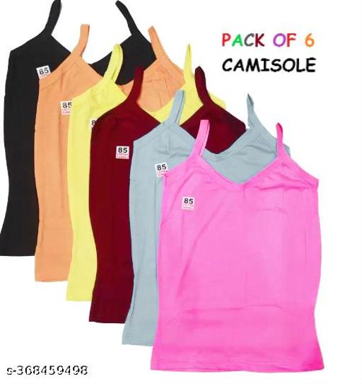 Premium Cotton Women's Camisole Multicolored (Pack of 6) - MC-FASHIONS.COM