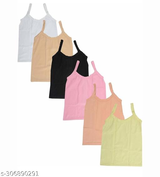 Premium Cotton Innear Wear Slips Camisole For Girls Pack of 6 MULTI - MC-FASHIONS.COM