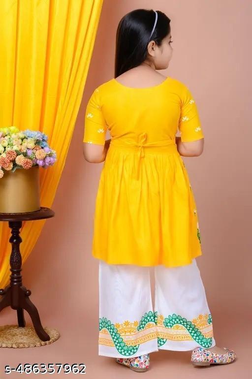 Sharara Set || Naira Cut Suit || Naira Suit || Kids Palazzo Set || Kurta Set For Girl Kids || Kurta Set For Girls - MC-FASHIONS.COM