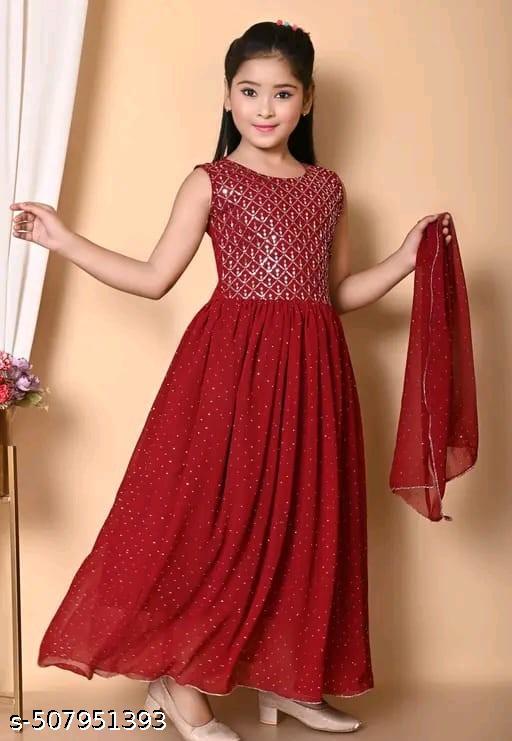 Sleeveless Girl Dress with Dupatta – Perfect for Special Occasions - MC-FASHIONS.COM