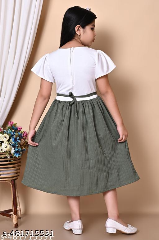 Girls Cute Fashionable Festive Stylish Short Sleeves Frock & Dress With Bag - MC-FASHIONS.COM
