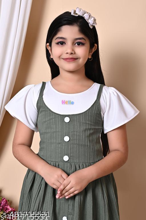 Girls Cute Fashionable Festive Stylish Short Sleeves Frock & Dress With Bag - MC-FASHIONS.COM