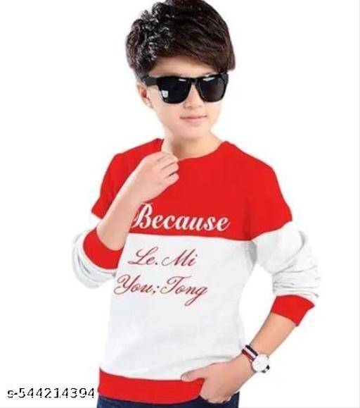 KIDS ROUND NECK FULL SLEEVES PRINTED REGULAR FITTED COTTON T-SHIRT - MC-FASHIONS.COM