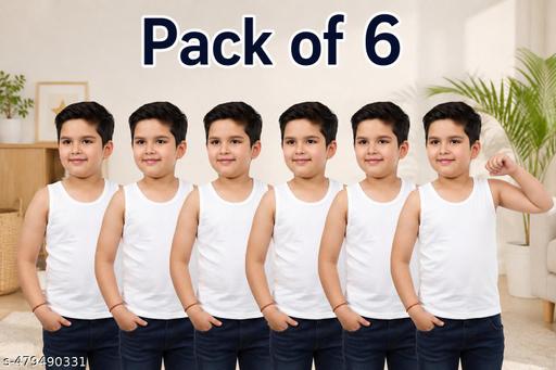 PREMIUM COTTON VEST FOR KIDS| AFFORDABLE VEST FOR KIDS | NIGHTWEAR FOR KIDS (PACK OF 6) - MC-FASHIONS.COM
