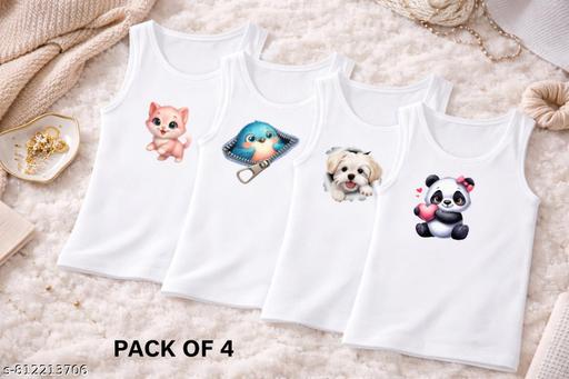 CUTE PANDA VESTS BANIYAN PRINTED HIGH QUALITY PACK OF 4 - MC-FASHIONS.COM
