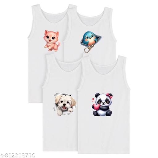 CUTE PANDA VESTS BANIYAN PRINTED HIGH QUALITY PACK OF 4 - MC-FASHIONS.COM