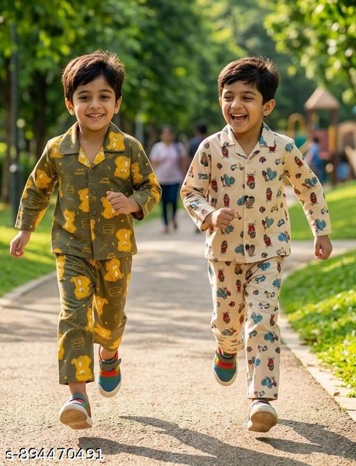 Cozevo Boys cotton nightsuit,  Boys summer nightsuit, nightsuit, girls nightsuit, KIds summer nightsuit, best offer, combo pack, pack of 2 set - MC-FASHIONS.COM