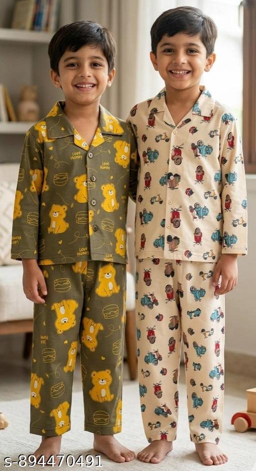 Cozevo Boys cotton nightsuit,  Boys summer nightsuit, nightsuit, girls nightsuit, KIds summer nightsuit, best offer, combo pack, pack of 2 set - MC-FASHIONS.COM