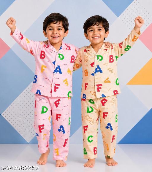 TRENDY KIDS COTTON NIGHT SUIT PACK OF 2 - MC-FASHIONS.COM