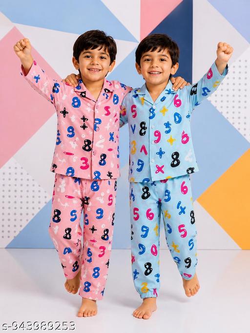 TRENDY KIDS COTTON NIGHT SUIT PACK OF 2 - MC-FASHIONS.COM