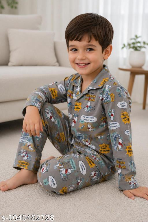 Tony and Jony  Summer Casual Nightwear Premium Cotton Printed Night Suit Set for Boys – Fun Cartoon Character Design - MC-FASHIONS.COM