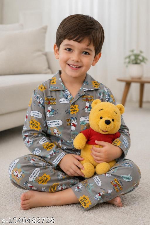 Tony and Jony  Summer Casual Nightwear Premium Cotton Printed Night Suit Set for Boys – Fun Cartoon Character Design - MC-FASHIONS.COM