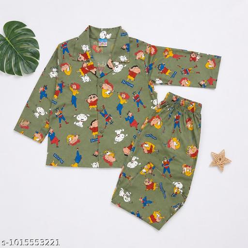 Tony and Jony Summer Casual Nightwear Premium Cotton Printed Night Suit Set for Boys – Fun Cartoon Character Design - MC-FASHIONS.COM