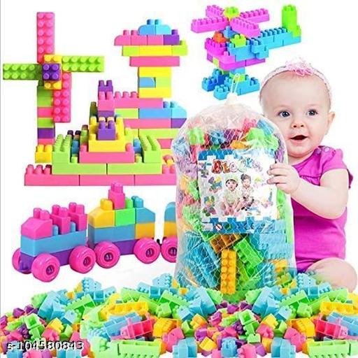 Ankirant®  45+ Pics BIS Certified ISI Mark Building Blocks (Block with Wheels  ) Pieces Bricks Blocks for Kids and Children for Game Learning Train Brick Block Puzzle Toys Girl Boy Activity Fun Games Platic Mind Education Toy Smooth Rounded Edges Boys Girls Deal Game - MC-FASHIONS.COM