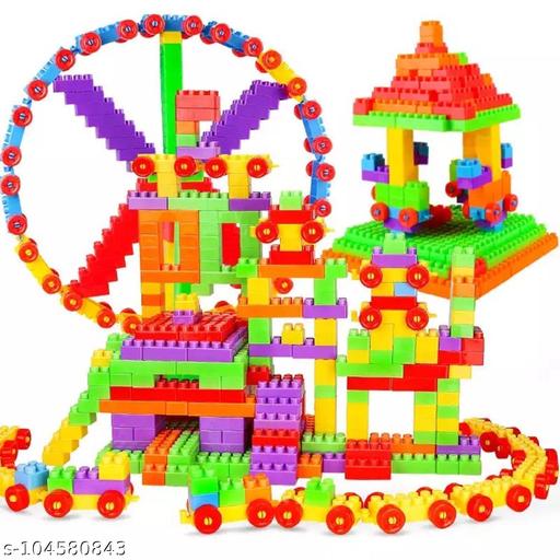 Ankirant®  45+ Pics BIS Certified ISI Mark Building Blocks (Block with Wheels  ) Pieces Bricks Blocks for Kids and Children for Game Learning Train Brick Block Puzzle Toys Girl Boy Activity Fun Games Platic Mind Education Toy Smooth Rounded Edges Boys Girls Deal Game - MC-FASHIONS.COM