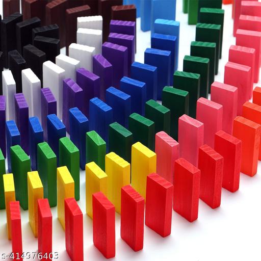 60 PCS Wooden Dominos Blocks Set, Kids Game Educational Play Toy, Domino Racing Toy Game (Multicolor) - MC-FASHIONS.COM