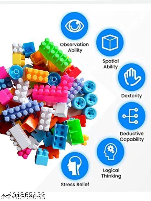 Best Baby Gift 100 PCS Building Blocks,Creative Learning Educational Toy for Kids Puzzle Assembling Shape Building Unbreakable Toy Set (100 Pieces) - MC-FASHIONS.COM