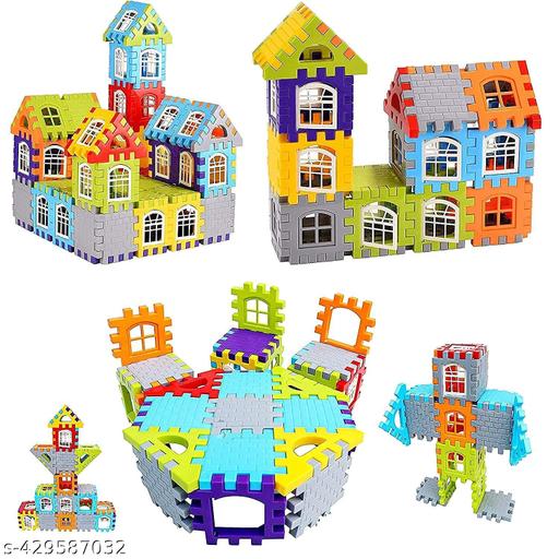Home Building Block 80+ pieces Educational DIY House Blocks - Creative Building Activity Educational Toys Learning Plastic Puzzles Windows Kids Early Game Set for Children Boys & Girls 2,3,4,5,6,7+ Years old Activity toy gift under 200 100 Cactus Pillow Cushion Soft Book Todder LCD Cactus - MC-FASHIONS.COM