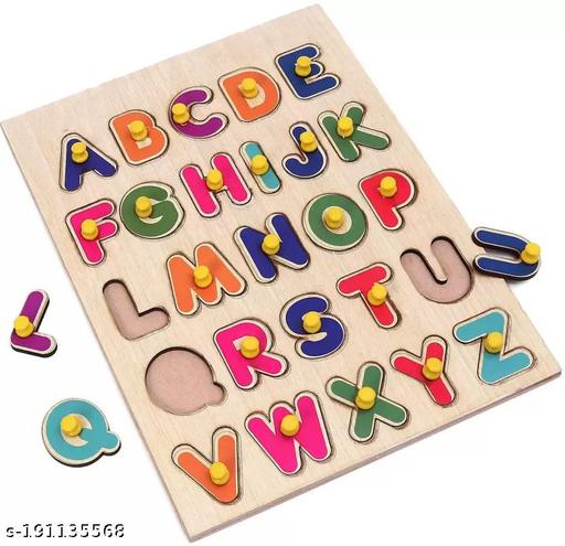 Wooden Jigsaw Puzzle Board for Kids - Alphabet (A to Z) Capital Letter - Learning & Educational Gift for Kids,Capital Letters ABCD English Alphabets Wooden Puzzle Board for Kids,Wooden Alphabet Small Letters Puzzles Toys for Children - MC-FASHIONS.COM