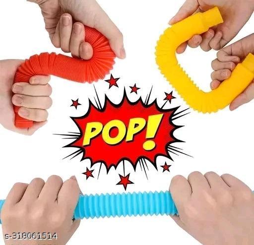 Pop Tube Toy Pop It Fidget Toy Set, Stretchable Pipes Bendable Pipe Finger Toys Stress Reducers Anxiety Relief Decompression Toy For Kids & Adults (Pack of 6 Multicolor) - MC-FASHIONS.COM