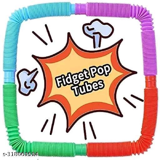 Pop Tube Toy Pop It Fidget Toy Set, Stretchable Pipes Bendable Pipe Finger Toys Stress Reducers Anxiety Relief Decompression Toy For Kids & Adults (Pack of 6 Multicolor) - MC-FASHIONS.COM