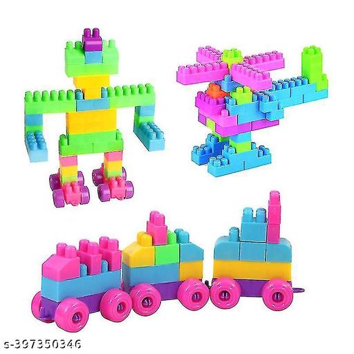 Building Blocks for Kids - 165 Pcs Including Wheels, Bag Packing, Best Gift Toy, Multicolour (Blocks with Wheels) - MC-FASHIONS.COM