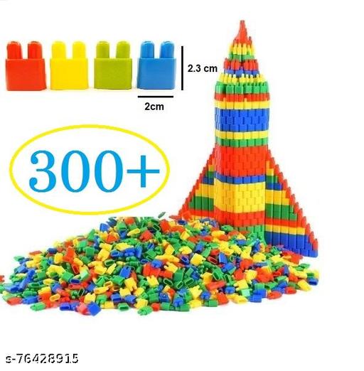 300+ Pcs Building Blocks for Kids Bullet-Shaped Construction DIY Puzzle Toys Plastic Assembly Stacking Toys 3D Early Educational Childhood Toys Birthday Gift for Boys Girls 3-8 Years - MC-FASHIONS.COM