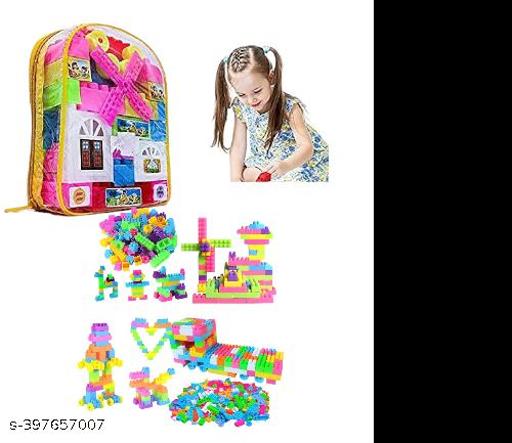 Creative & Learning Building Blocks Toys with Cartoon Figure for Kids (58 pc) (Multi-Color) (Non-Toxic Plastic) (3+ yr) - MC-FASHIONS.COM