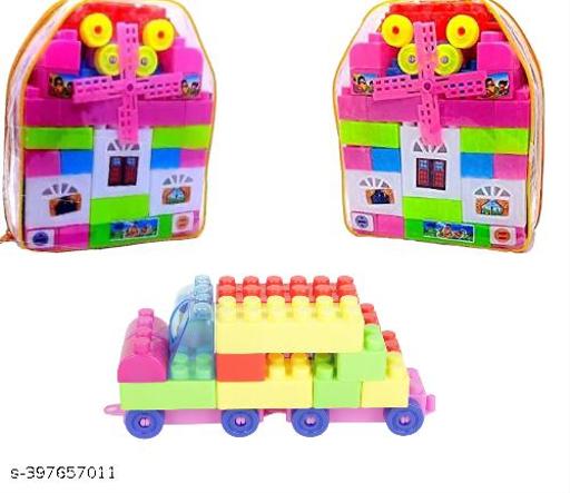 Creative & Learning Building Blocks Toys with Cartoon Figure for Kids (58 pc) (Multi-Color) (Non-Toxic Plastic) (3+ yr) - MC-FASHIONS.COM