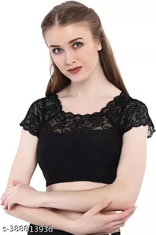 Latest Women Lace Blouse Black - MC-FASHIONS.COM