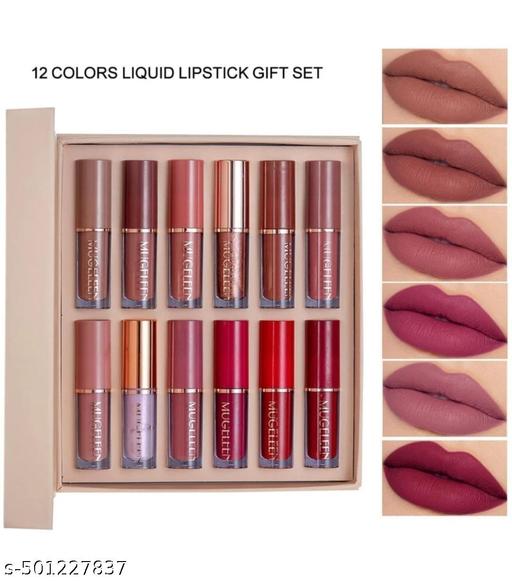 Lipstick Set of 12 Matte Velvet Mini Liquid Lipstick Set for Women - Long Lasting, Waterproof Lip Gloss Combo For Girls. - MC-FASHIONS.COM