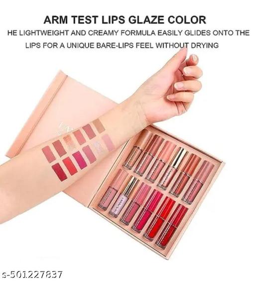 Lipstick Set of 12 Matte Velvet Mini Liquid Lipstick Set for Women - Long Lasting, Waterproof Lip Gloss Combo For Girls. - MC-FASHIONS.COM