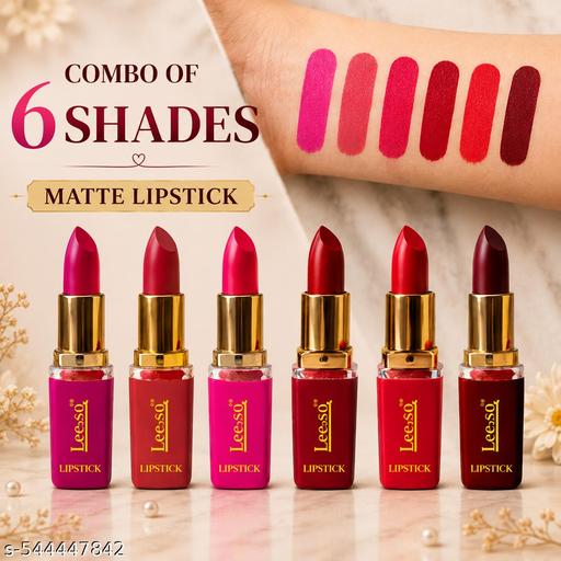 Classy Bold Shades Matte Lipsticks For Women Longlasting Non Sticky Pink Lipstick Daily Wear Smudge Proof All Skin Tone Matte Lipsticks For Women Smooth Apply High Pigmented Party Wear Lipstick Combo 6 - MC-FASHIONS.COM
