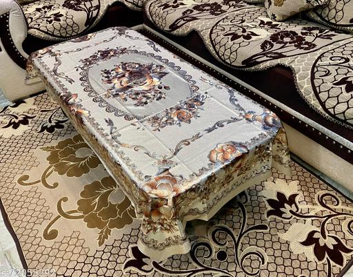 ® PVC Dining Waterproof Protector Center Table Cover ,Tablecloth ,36*60 inches (Golden, Brown) - MC-FASHIONS.COM