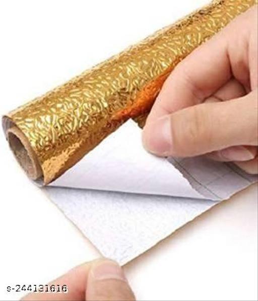 Kitchen Oil-Proof Waterproof Self-Adhesive Wallpaper Aluminium Foil High Temperature Wall Stickers Stove Cabinet Contact Paper Decoration Film (200 X 60 cm) Paper, Foils & Wraps - MC-FASHIONS.COM