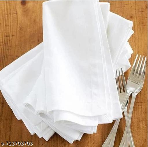 Pack of 4 Hotel-Style Pure Cotton Dining Table Napkins | Reusable Cloth Serviettes | Soft, Durable & Eco-Friendly White Napkins - MC-FASHIONS.COM