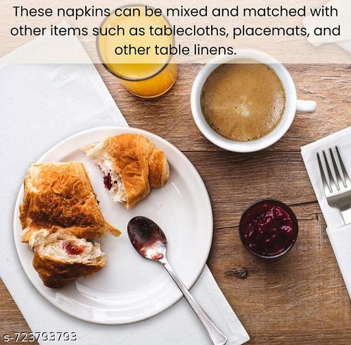 Pack of 4 Hotel-Style Pure Cotton Dining Table Napkins | Reusable Cloth Serviettes | Soft, Durable & Eco-Friendly White Napkins - MC-FASHIONS.COM